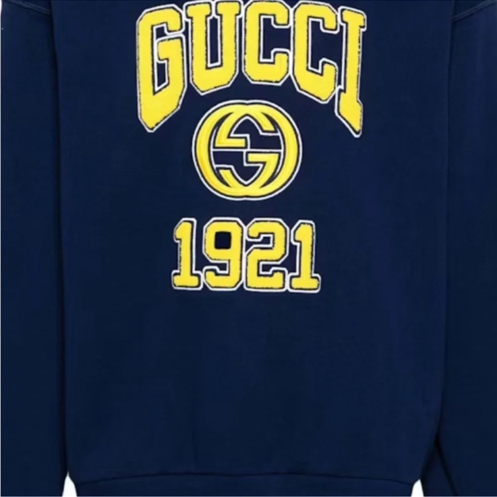Men’s Gucci embroidered logo jersey, cotton hoodie, size XXL made in Italy NWT